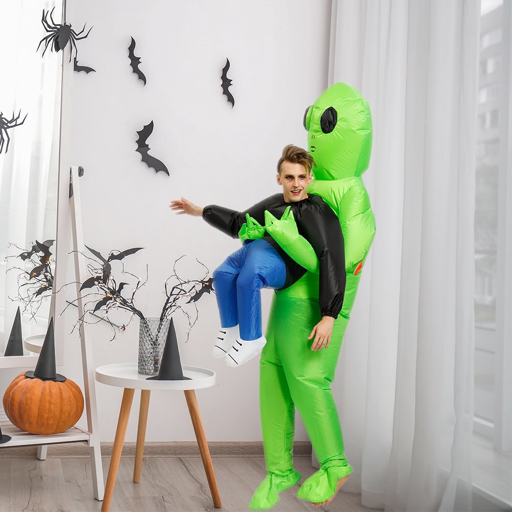 Alien Opblaasbare Halloween Kostuum Partij Fancy Dress Pak Kostuum Alien Kleding Halloween Grappig Voor Volwassen Kinderen