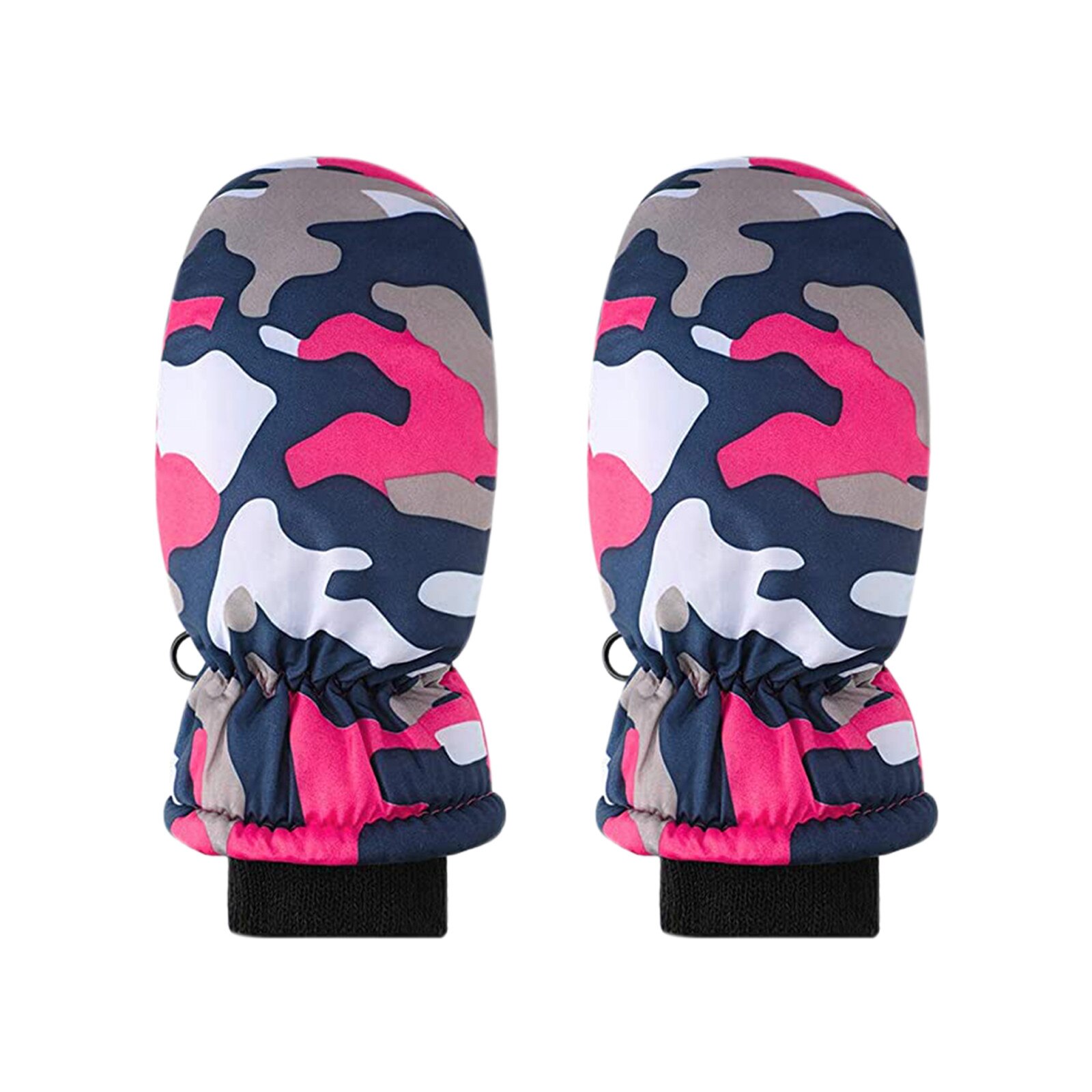 Camouflage Print Kids Gloves 1Pairs Toddler Kids Baby Boys Girls Ski Gloves Waterproof Warm Snow Mittens Baby Gloves handschuhe: Hot Pink