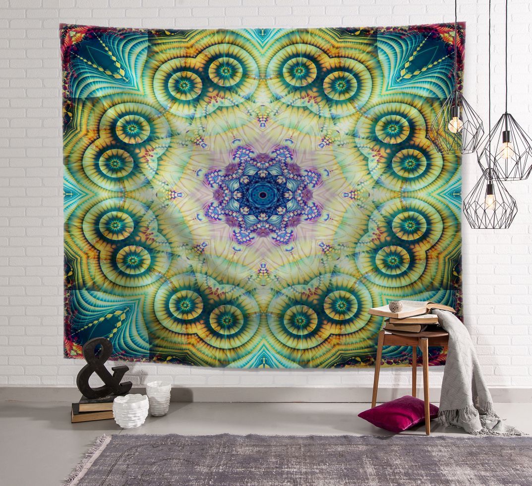 Indisk mandala gobelin væghængende soveværelse indretning sengetæppe strand tæppe tæppe camping telt rejse boligindretning gobeliner: 150 x 130cm / F