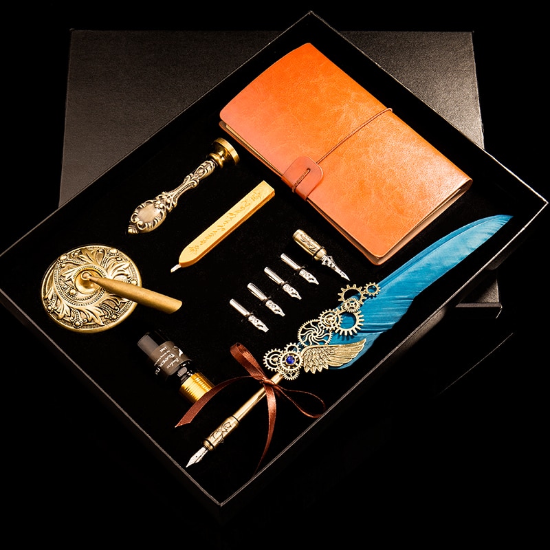 Reservoarpenna box reservoarpenna vintage pennuppsättning reservoarpenna bläckuppsättning reservoarpenna bläck kontorsmaterial bläckpennor för att skriva