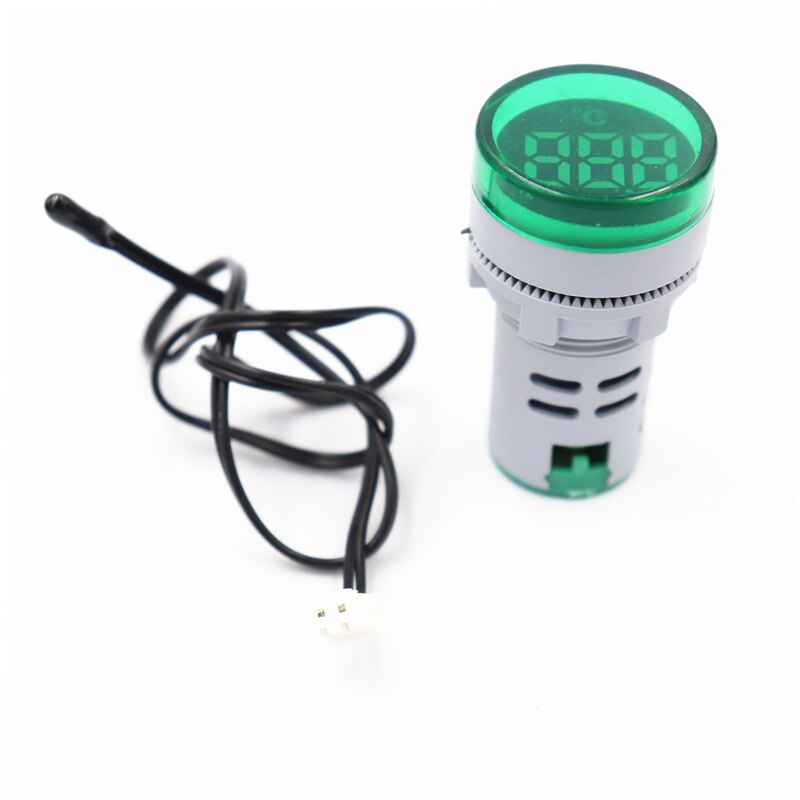 Mini LED digital thermometer 22mm digital display temperature indicator -20-200degrees AC20-380V: green