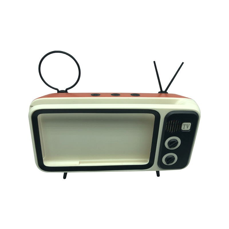 Retro TV Phone Holder Portable Mobile Phones Holder Stand Desktop Mobile Screen Stand Compatible for iPhone/Android 4.7-5.5 Inch