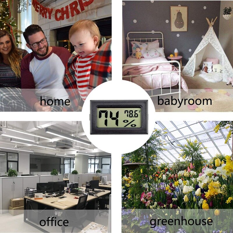 12 Pack Mini Small Digital Electronic Temperature Humidity Meters Gauge Indoor Thermometer Hygrometer LCD Display