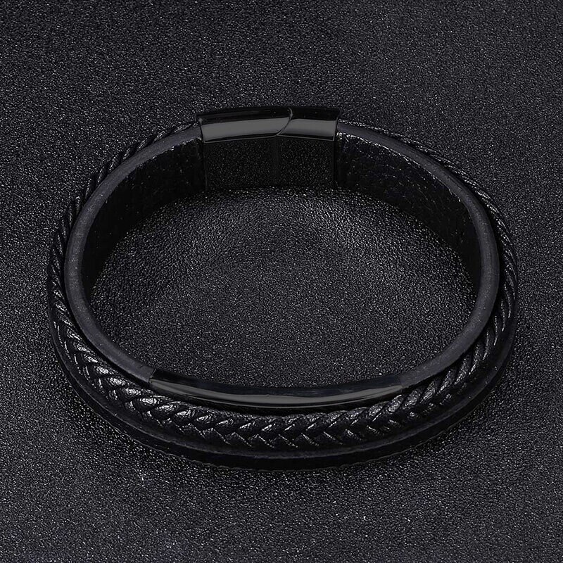 Classic Multilayer Cross Lederen Gevlochten Armband Mannen Vrouwen Rvs Magnetische Gesp Armband Casual Sieraden