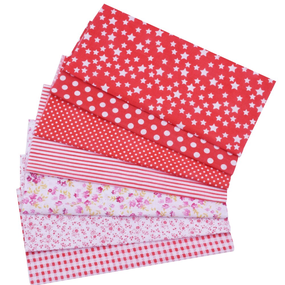 20x25cmFloral Plaid Stripe Cotton Fabric,Sewing Quilting DIY Patchwork Fabric Bundle, Handmade Cloth: 18 7pieces