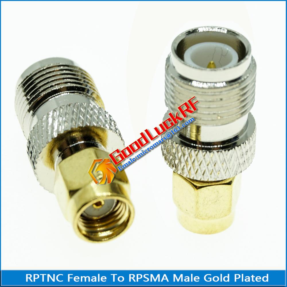 Greluma 2 Paar SMA/RP-SMA Adapters – Mannelijk/vrouwelijk – Verguld Koper – 50 Ohm – Voor WiFi-antenne, Drone, Radio, Repeater