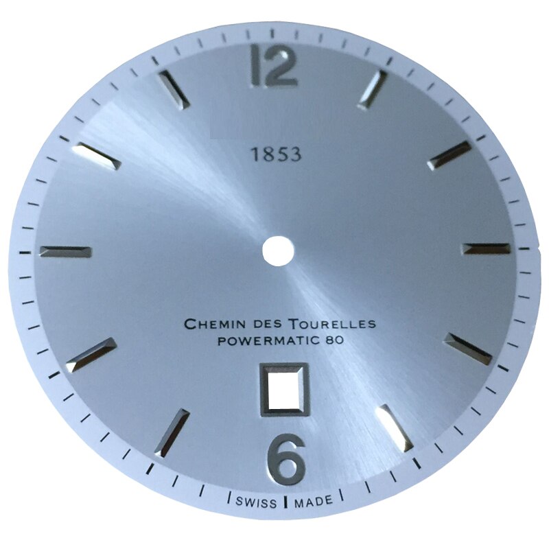 38mm cadran aiguilles boîtier pour T099407A montre texte T099408 montre accessoires pour ETA 2824-2 mouvement: White Silver Number