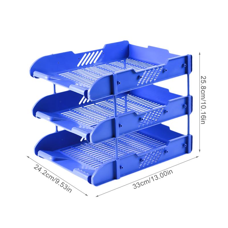 Desk Organizer 3 Trays File Holder File Tray for Letter Paper Document Office Desktop