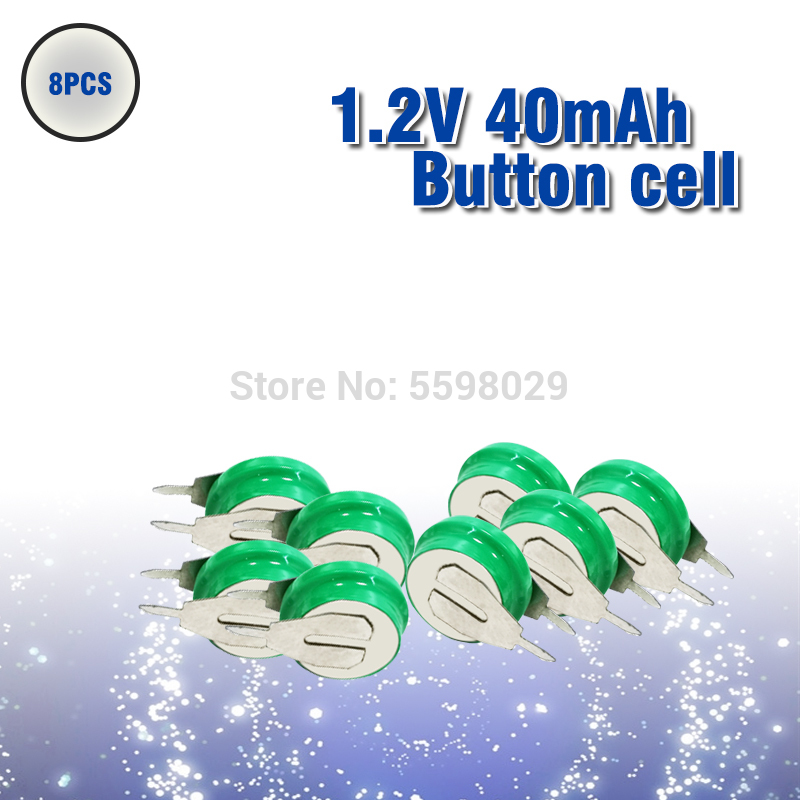 1.2V 40Mah Ni-Mh Oplaadbare Batterij Knoopcel Knoopcel Batterij Met Lassen Pins Voor Led Lampen Oortelefoon: 8pcs