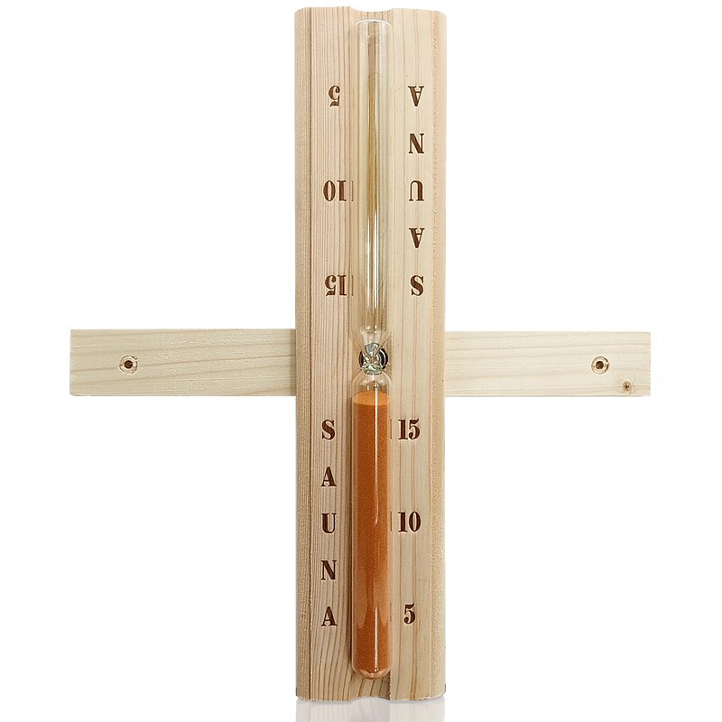 Sablier mural rotatif en bois, 15 Minutes, Sauna blanc