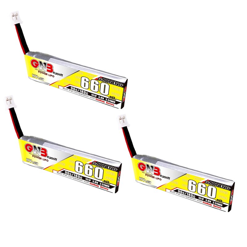 1-10 stk. gaoneng gnb 660 mah 3.8v 1s 90c/180c hv 4.35v lipo-batteri med  ph2.0 plugger til emax tinyhawk king kong ldarc tiny 7: 3 stk