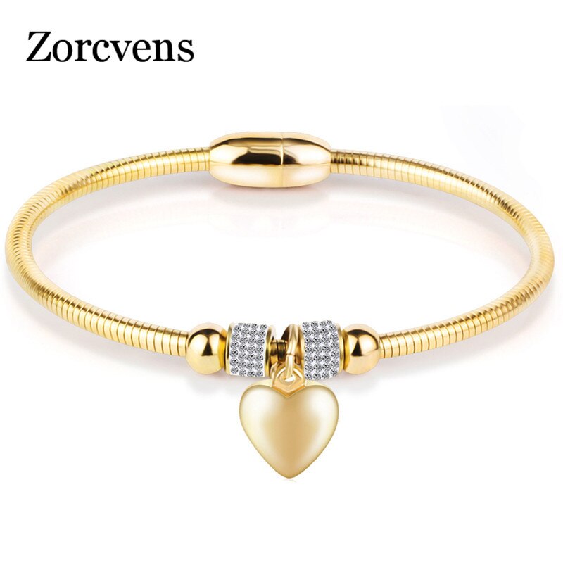 Zorcvens kristallen hartvormige bedel kruis roestvrij stalen armbanden armbanden sieraden voor vrouwen