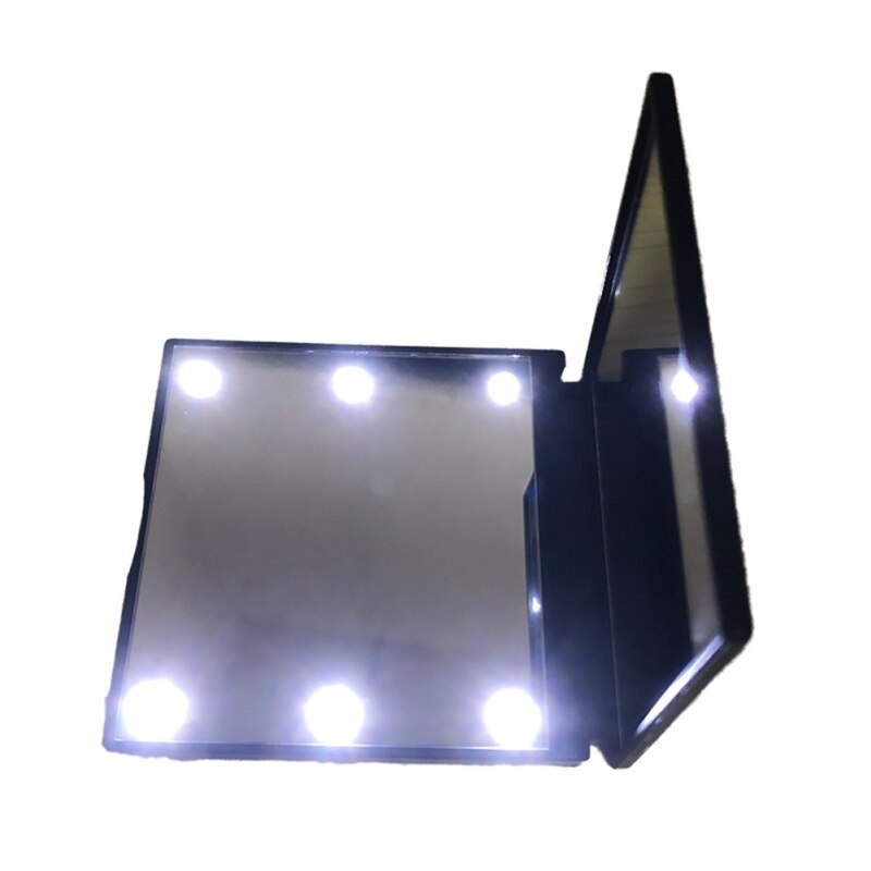 LEd Square Makeup Mirror Foldable Double Sided Abs Hd Mirror Makeup Tools