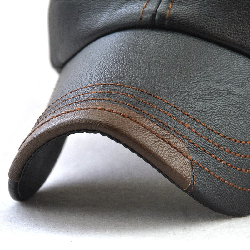 Volwassen Mode Lederen Hoed Mannen Lederen Baseball Cap Verstelbare Baseball Hoed Mode Leer Leisure Hoeden B-9377