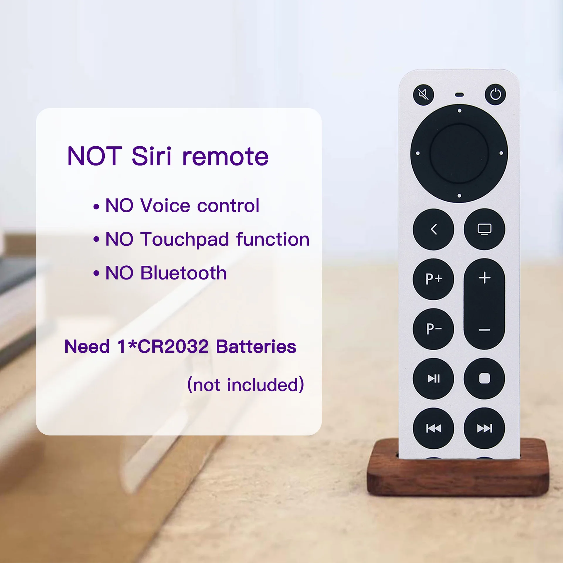 Vervangende Apple TV-afstandsbediening voor Apple TV 4K/Gen 1 2 3 4/HD A2843 A2737 A2169 A1842 A1625 A1427 A1469 A1378 A1218 (geen stem)