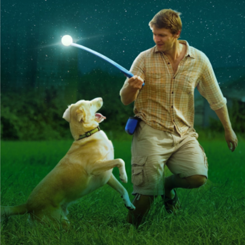 Pet Glowing Ball Dog Toy Pure Natural Rubber Outdoor Leakage Food Squishy Toys for Large Dogs Puppy Luminous Supplies