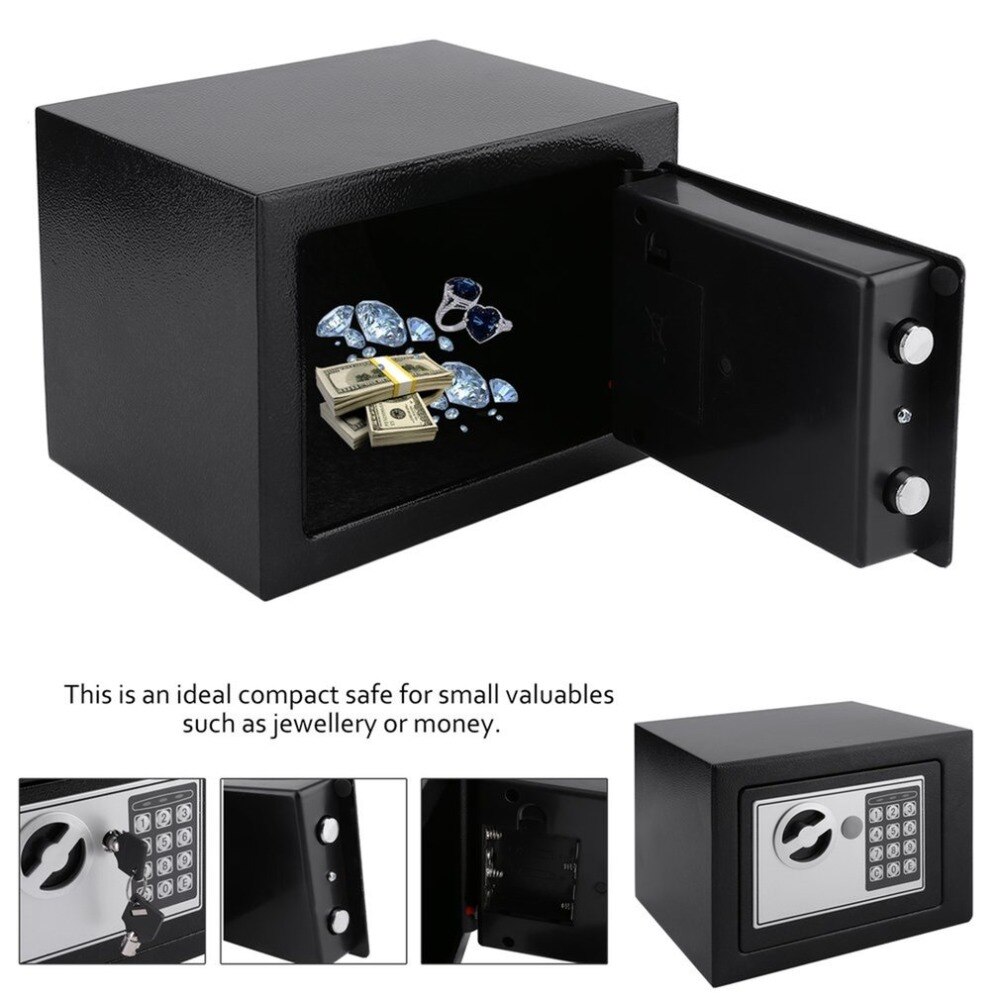 Electronic Safe Box With Digital Keypad Lock 4.6L Mini Jewelry Storage Case Storage Box