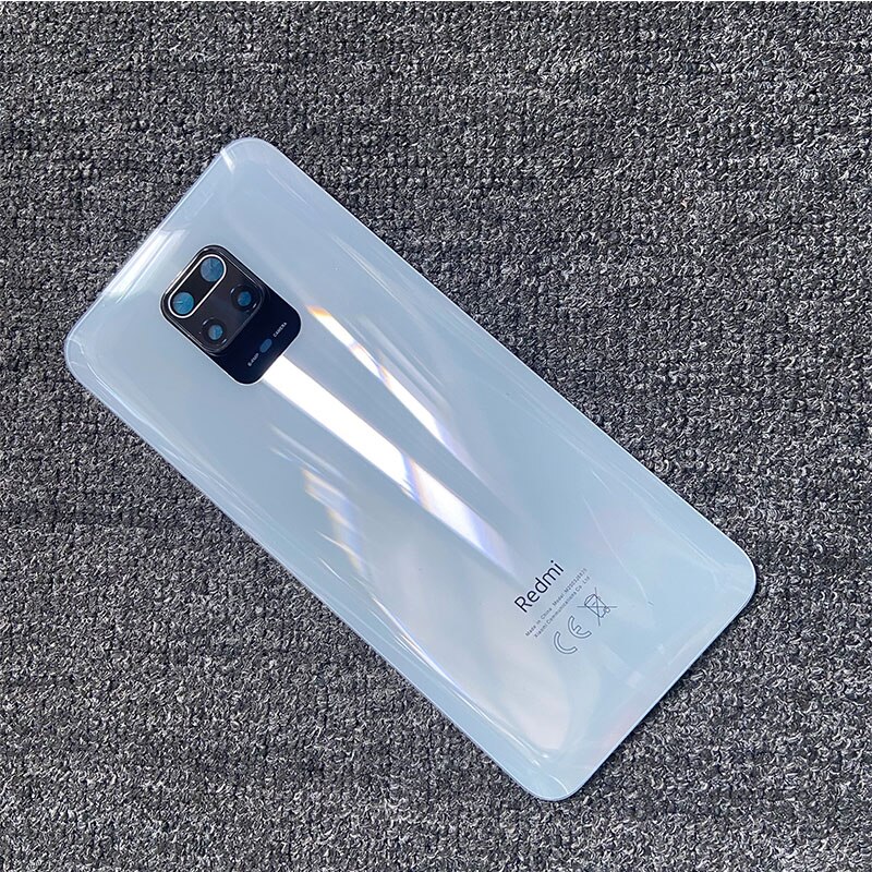 Cover posteriore in vetro per Xiaomi Redmi Note 9 Pro copribatteria custodia posteriore porta pannello in vetro custodia per Redmi Note 9S copribatteria: 64MP with lens white