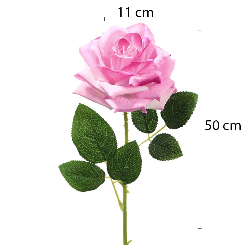 10 Pcs Rose Artificielle Flower Silk Rose Flower 50cm High Wedding Flowers Decoration Luxury Home Decor Valentine Day