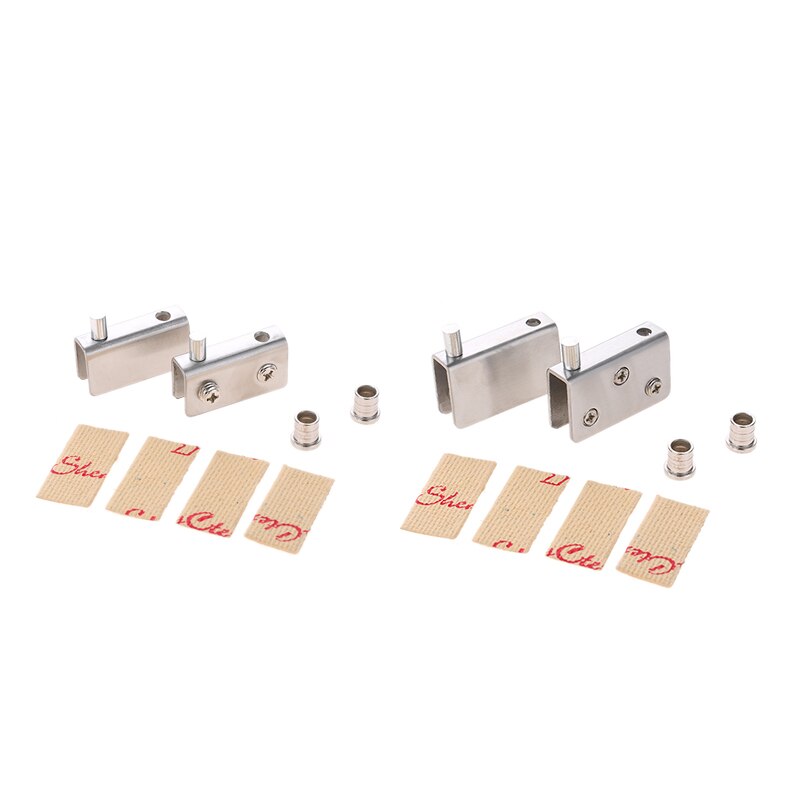2 Stuks Rvs Glas Scharnieren Voor 5-8Mm/8-10Mm Badkamer Glazen Deur Glas pivot Klemmen Kast Display Kasten Glasklemmen