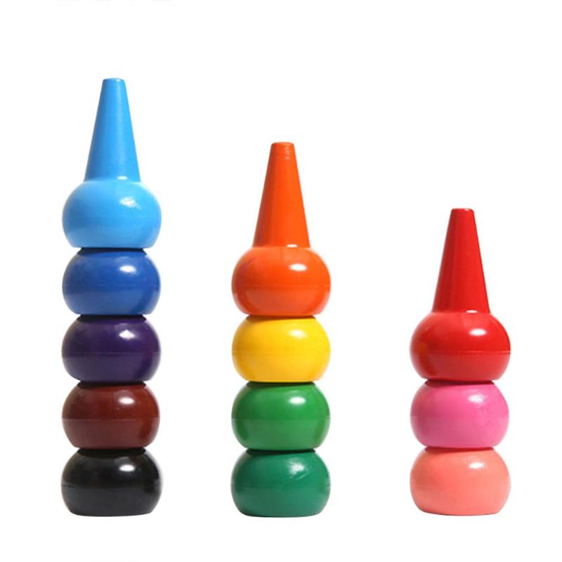 12pcs Non-toxic Children Safety Crayons Finger Crayon for Toddlers Baby 3D Finger Crayons Art Supplies Educational toy