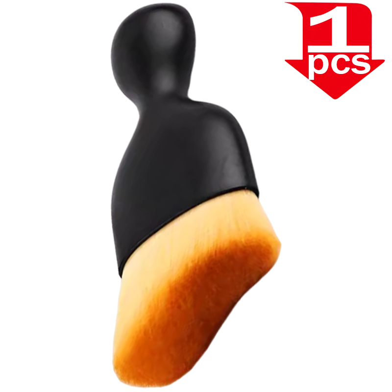 Cepillo de detalle curvo para coche con cubierta antipolvo, cepillo suave de limpieza, herramienta para quitar grietas de ventilación de aire acondicionado, herramienta de limpieza Interior de coche: Rojo