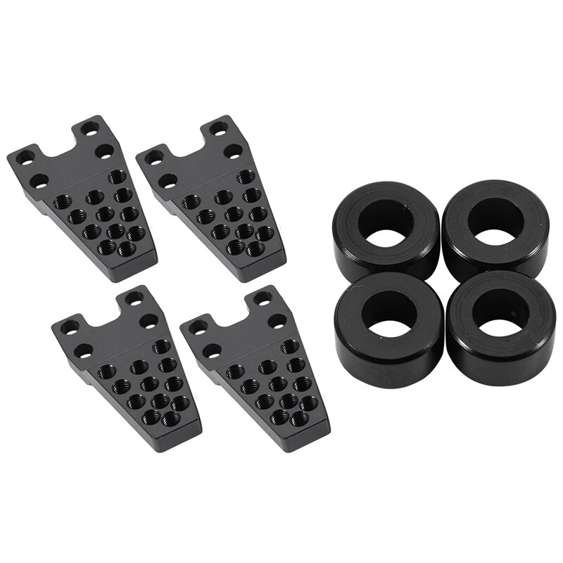 4PCS for SCX10 Aluminum Shock Mount Lift Surge Seat Adjustment Seat-HR Axial SCX10 Lower Shock Mount Lift Kit,Black