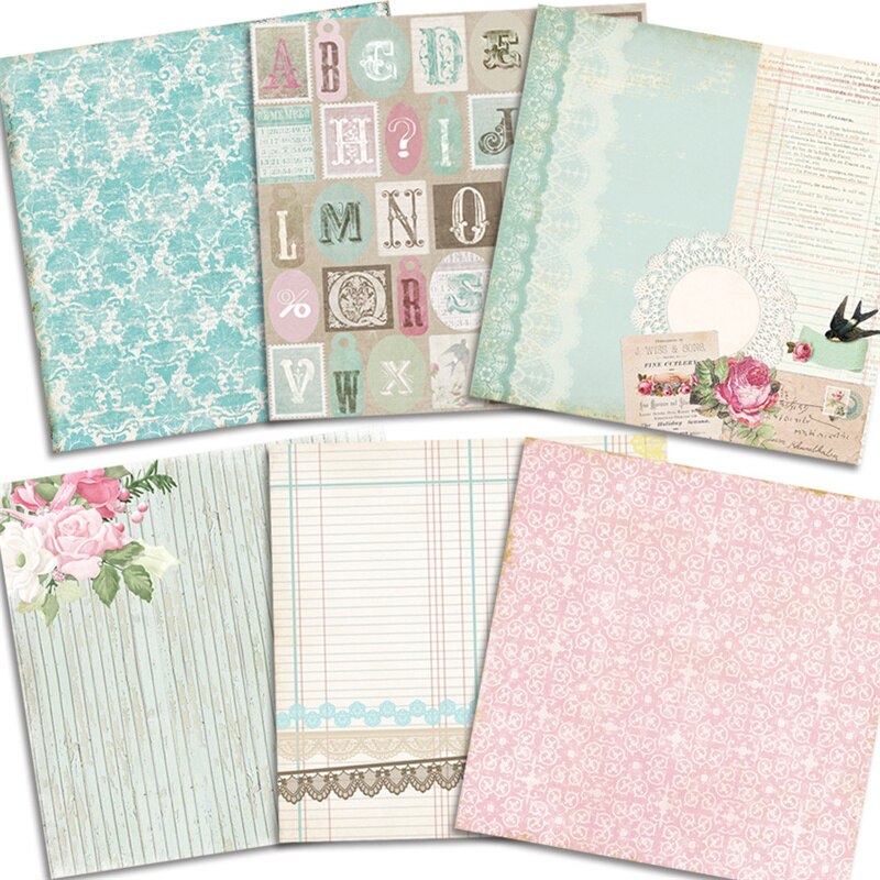 24Pcs/Lot Pattern Letters Retro Material Papers DIY Scrapbooking Album Diary Decorative Paper Scrapbooking Paper