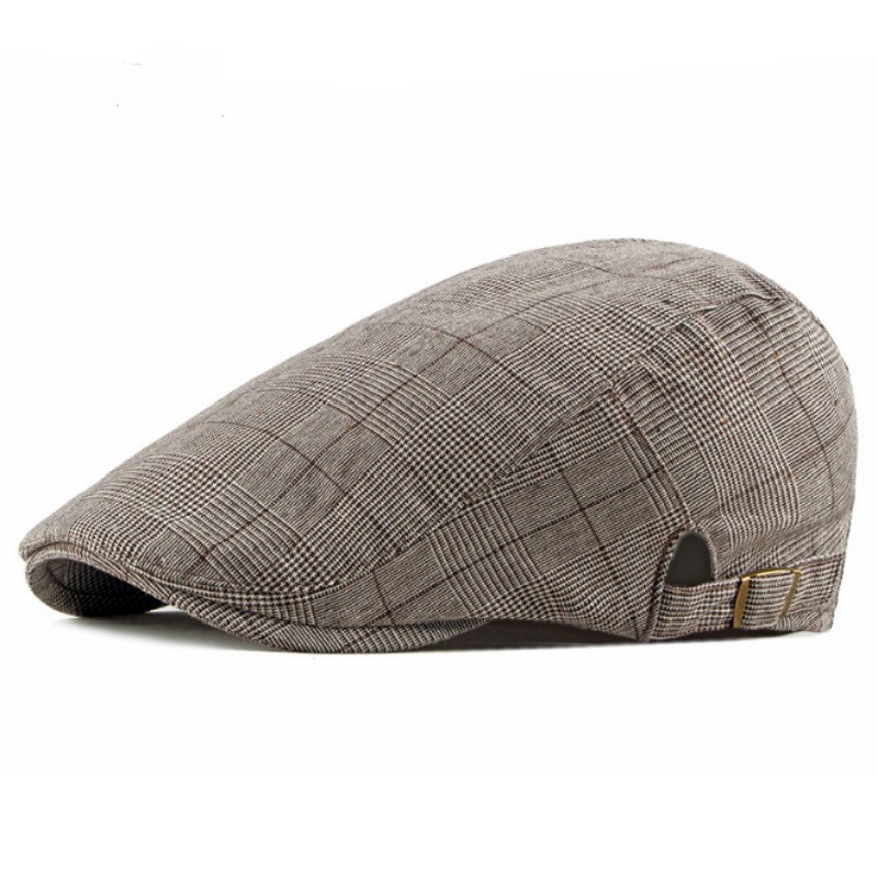 Gorro de pico de pato a cuadros, gorra de hiedra de Golf a rayas Vintage, algodón Retro Gatsby, Boina de Tweed, sombrero de Peaky Blinders, sombrero de pico para Newsboy