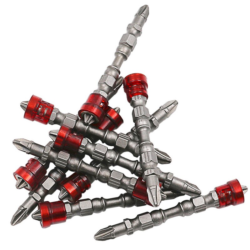 Rødt hoved 1/4 "skruetrækker bits magnet driver hex skaft med magnetizer kryds magnetisk bit hånd elektrisk skrueværktøj tilbehør
