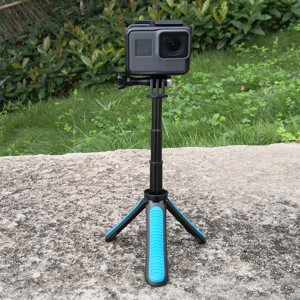 2 in 1 ausziehbarer mini-einbeinstativ-selfie-stick mit rutschfester, tragbarer halterung für outdoor-action-kameras und dji osmo