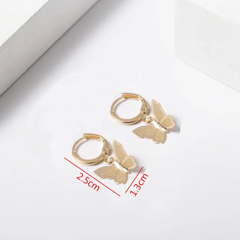Metalen Vlinder Kwastje Oorbellen Multi-Lagen Vrouwen Dangle Oorbellen Goud Kleur Lange Opknoping Oorbellen Boucle D&#39; Oreille Femme: ES4408