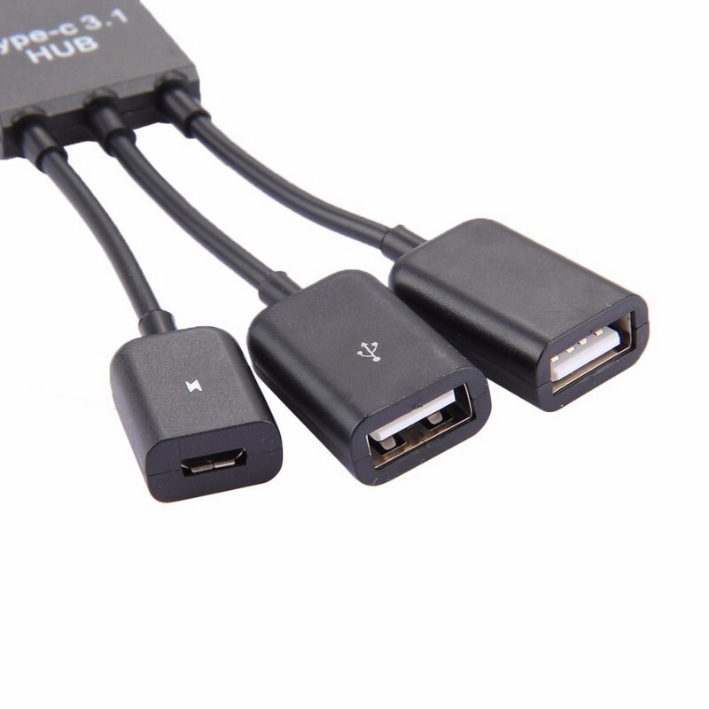 Three-In-One Micro OTG USB Port Adapter Cable Game Mouse Key Conversion Cable For Android Tablet PC USB Flash Drive Card Reader