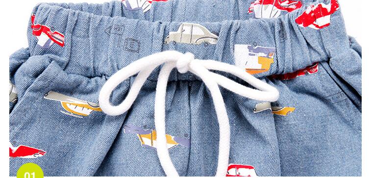 Överlägsen pojkar sommarshorts bomull haren fritids sport jeanstryck bil baby toddler jeans barnkläder
