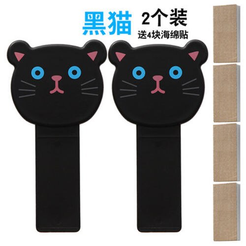 2Pc Cartoon Draagbare Nordic Transparante Wc-bril Lifter Wc Lifting Apparaat Raak Wc-deksel Handvat Wc Accessoires: black cat 2pcs