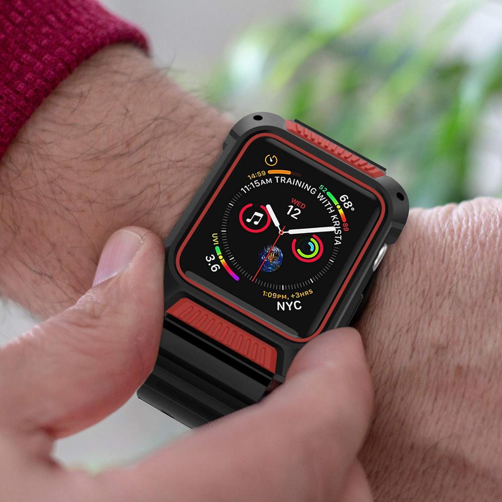 Case+strap for Apple watch band 44 mm 40mm iWatch band 38mm 42mm Silicone Protector case+bracelet Apple watch 5 4 3 2 1 38 42 40