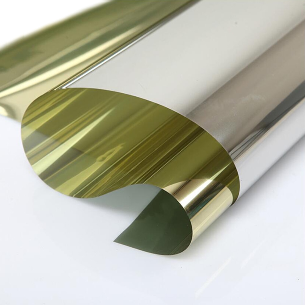 20 "X10ft (0.5X3 m) 15% Zilver Goud Spiegel Warmte Reflecterende Glas Building Venster Solar Film Tint Vinyl Sticker