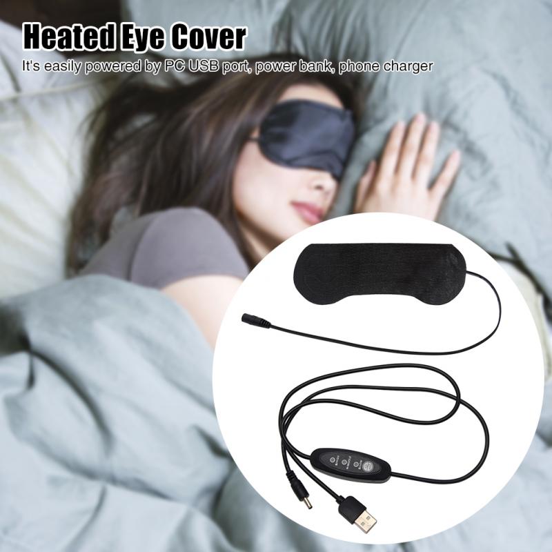 3 Gears USB Powered Heated Eye Cover Warm Therapy Travel Soft Unclog Glands Home Office Portable Stye Blepharitis Fatigue Relief