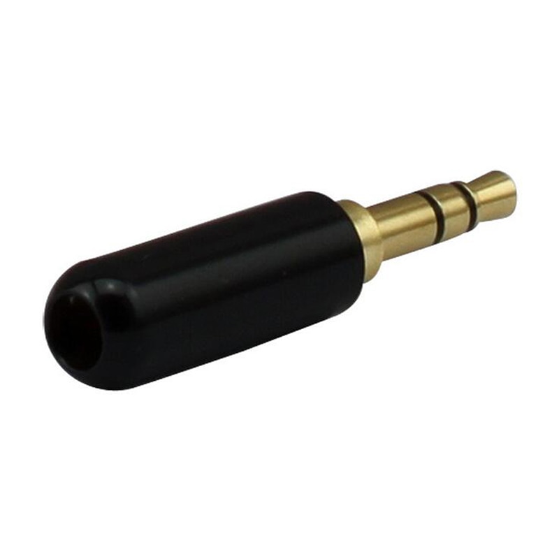 Mini soldadura Jack conector Jack estéreo de 3,5mm 3 polos macho de aluminio estéreo macho enchufe conector de cable del auricular Jack