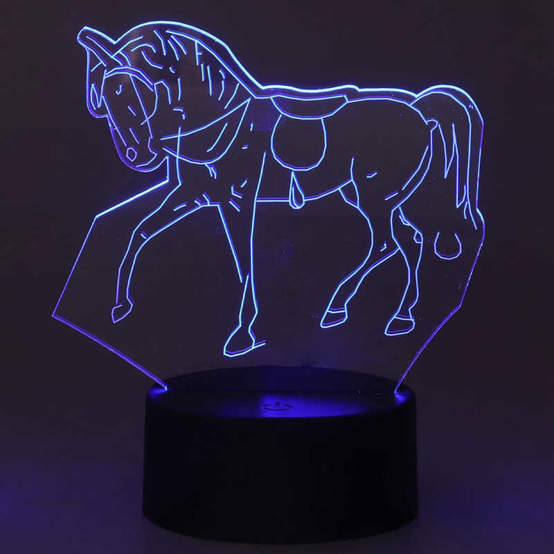 3D Nachtlampje 3D Licht Paard Voor Voor Slaapkamer Voor Kinderen