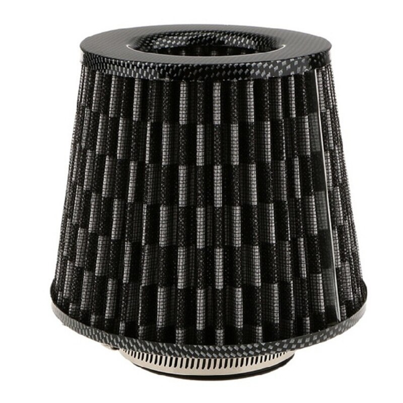 76mm Racing Car Universal Air Filter Auto Carbon Power Flow Air Intake Filter D0JE
