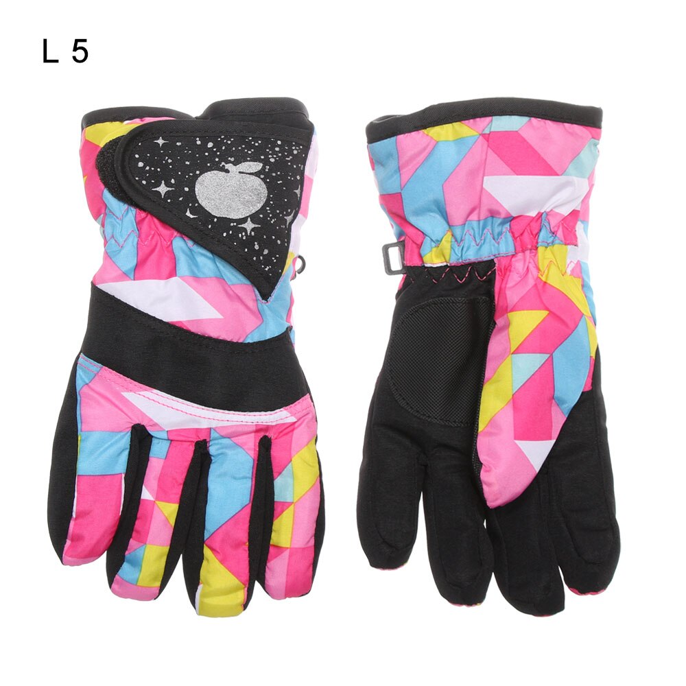Gants chauds d'hiver pour enfants de 3 à 7 ans, pour le Ski, à manches longues, pour garçons et filles: L-5