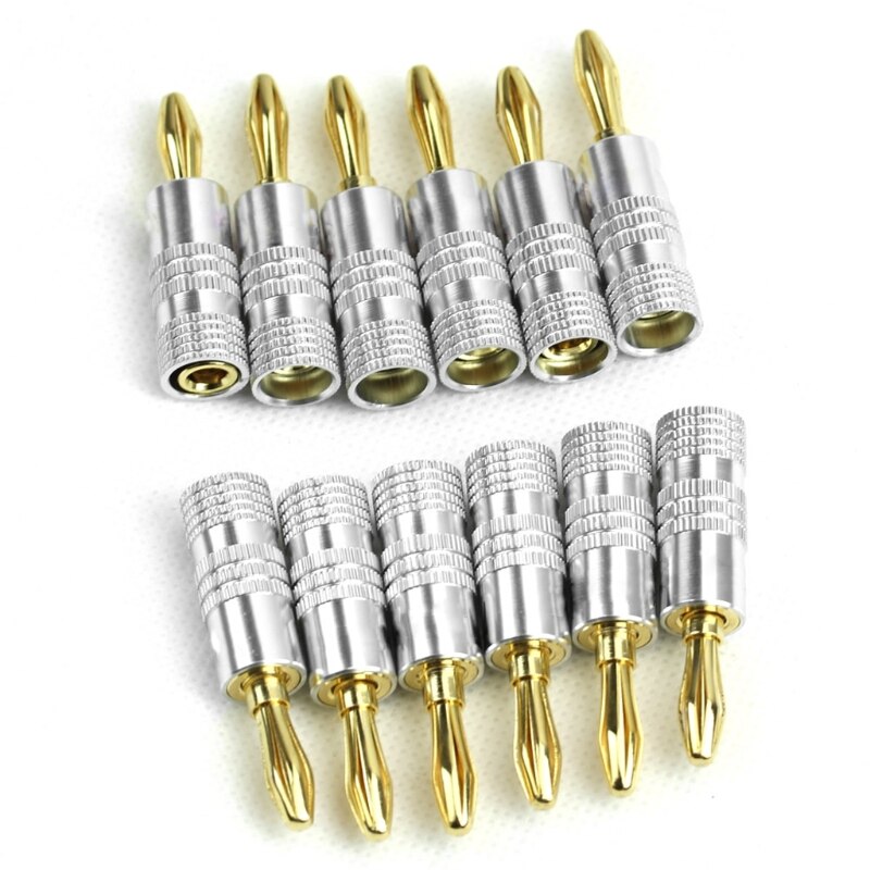 12x Golden Nakamichi Speaker Banana Plug Connector Adapter R9UB