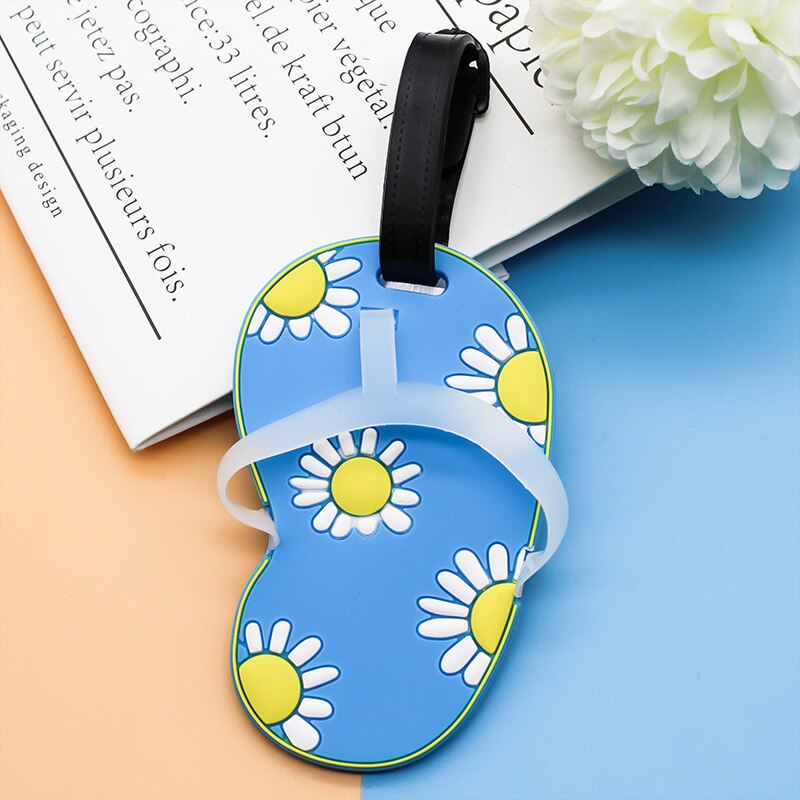 Cartoon Three-dimensional Luggage Tag Suitcase Label Consignment Pass Boarding Pass Schoolbag Cute Listing Travel Luggage Tag: Blue