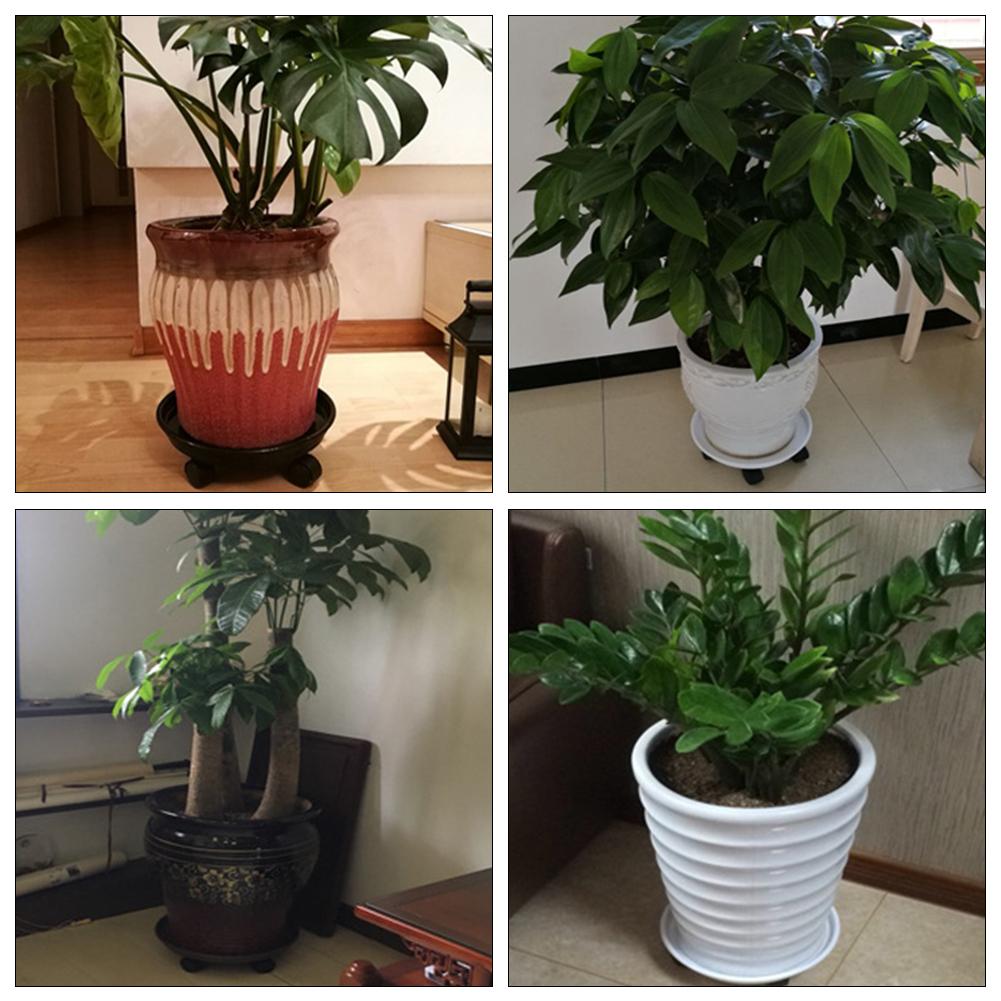 Afneembare plantenpallet universele wielen ronde kunststof bak zware bloempotrek, plantenpotpallet rolwiel, zwart