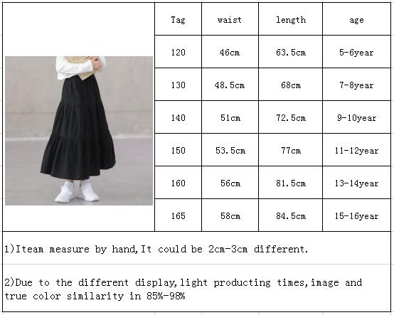 Girls Skirt Autumn Winter Baby Girls Black Cotton Long Skirts Teenage Girl Skirt Children Clothing 6 8 10 12 14Year