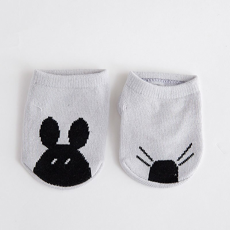 Hylidge Katoenen Baby Meisje Sokken Kids Kinderen Korte Sokken Leuke Cartoon Baby Peuter Vloer Sokken: Grey Mouse / 24M