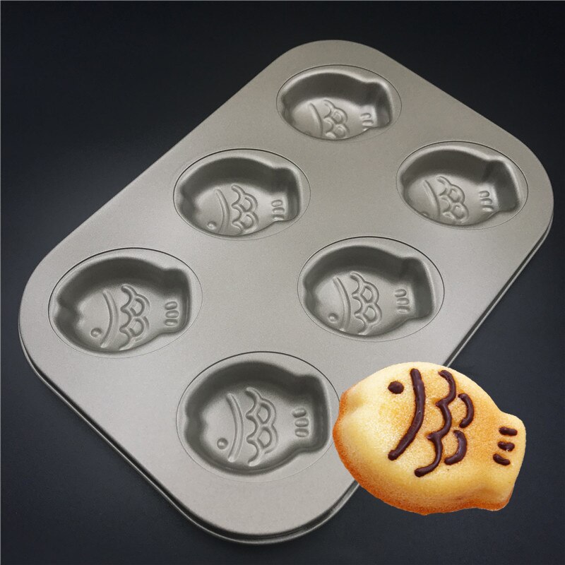 Non-stick Carbon Steel Cupcake Muffin Mold Fish Baking Pan Cake Pan Cookie Mold Kitchen Tools
