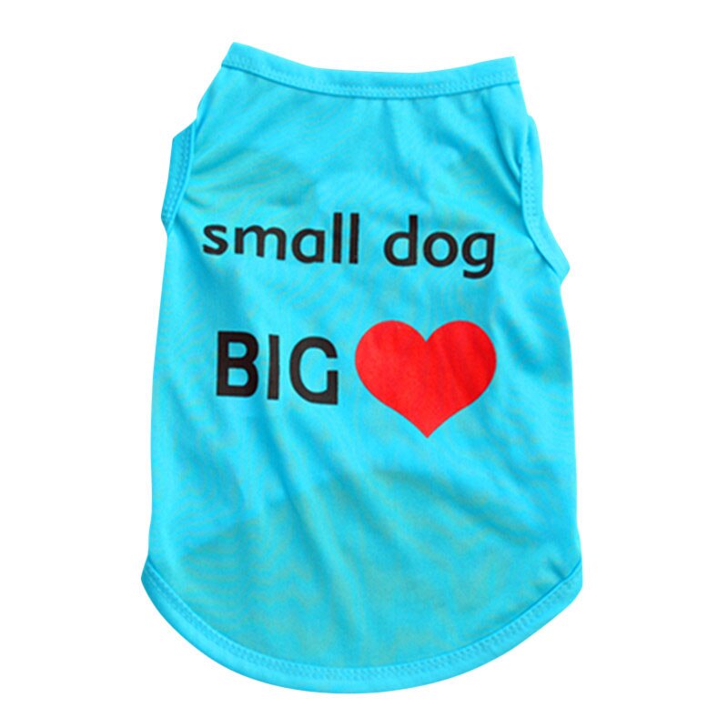 Vestido de verano con estampado de corazón y letras para perros pequeños, ropa para cachorros de gato, ropa para mascotas: B / M