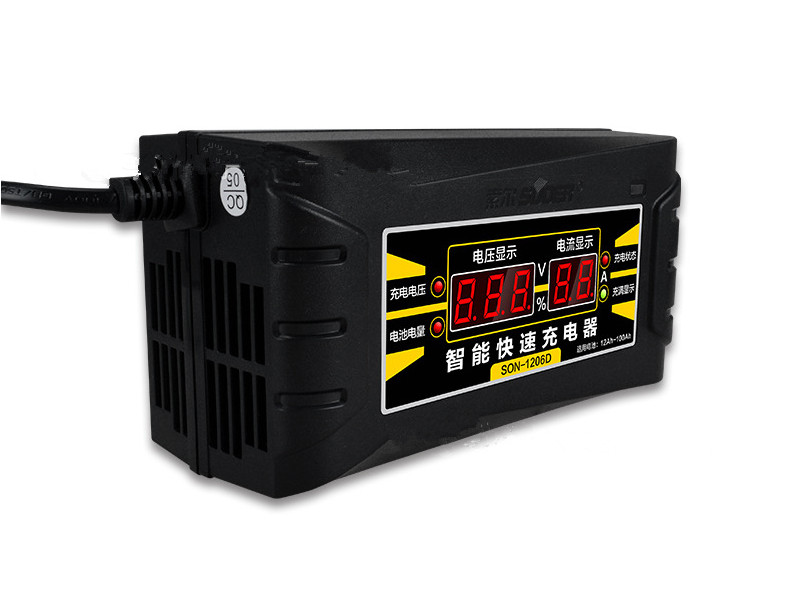 Charger 12V6A Auto Electric Vehicle Lead Acid Battery Battery Charger Smart Fast Display